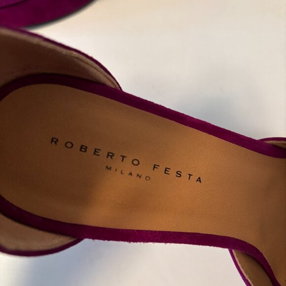 Roberto Festo Fuchsia Suede Platform Shoes - Picture 2 of 7